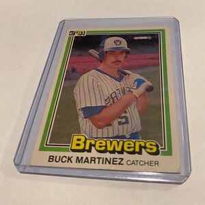 Buck Martinez 1981 Error Card Donruss Baseball Card Reverse Negative Vintage